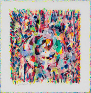Hannatjie van der Wat; Untitled (Abstract in Red and Yellow)