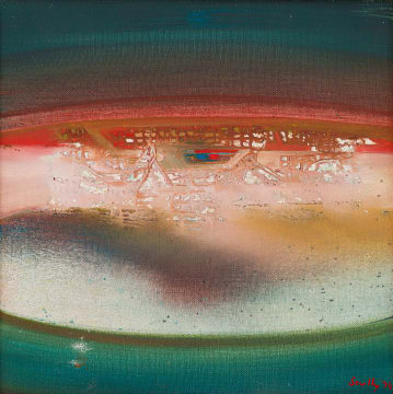 Larry Scully; Untitled (Abstract in Rust and Green)