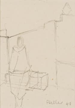 Alexis Preller; Figure with Blanket, sketch