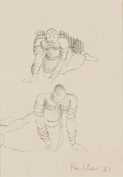 Alexis Preller; Two Figures, sketch