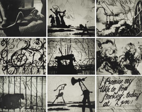 William Kentridge; Zeno Writing, nine