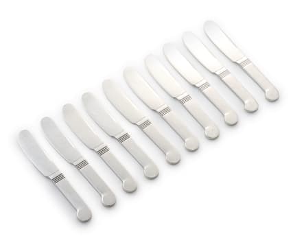 A set of ten Christofle paté knives, Christofle