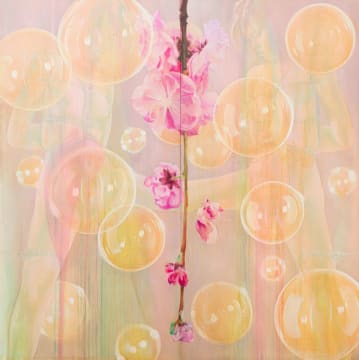 Tracy Payne; Blossoms, Bubbles and Bondage II, diptych