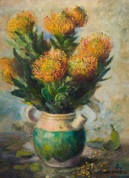 Amy Beatrice Hazell; Pincushions in a Pot (Leucospermum Plant)