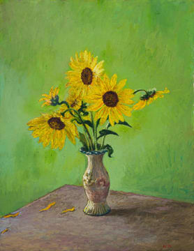 Walter Meyer; Sunflowers in a Vase