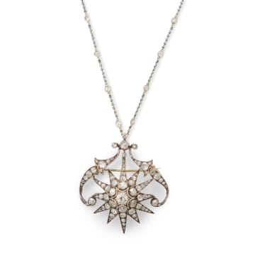 Victorian starburst necklace brooch