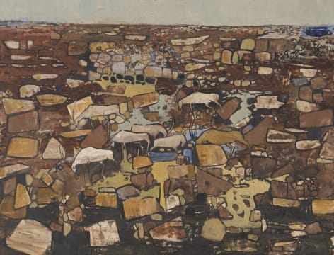 Gordon Vorster; Rocky Landscape with Antelope