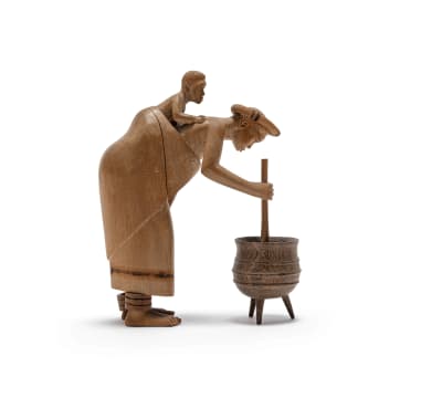 Julius Mfethe; Mother and Child with Cooking Pot