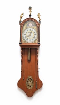 Dutch Friesland teak stoeltjiesklok, 19th century