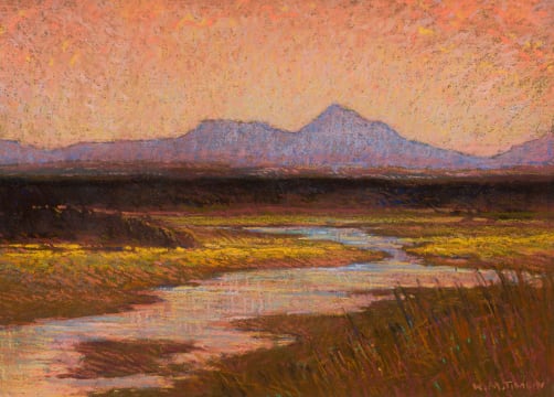 William Timlin; Vlei, Reeds and Mountain at Dusk