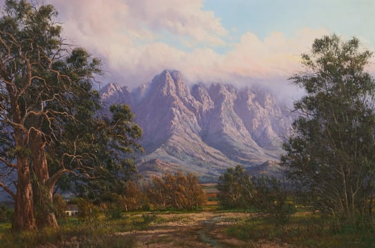 Casey van der Leek; Landscape with Mountain in the Distance