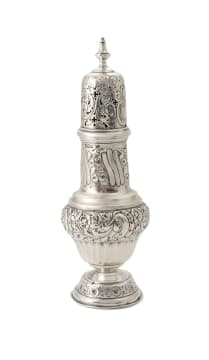A Victorian silver sugar caster, Mappin Brothers, Sheffield, 1900
