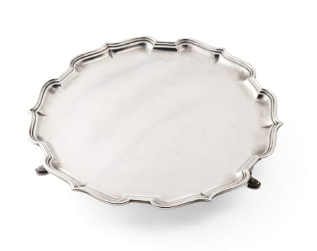 A silver electroplated salver, Mappin & Webb, late 19th century