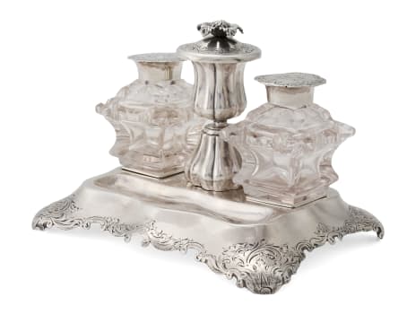 A Dutch silver inkstand, Pieter Pieterse, Netherlands, c.1846-1870