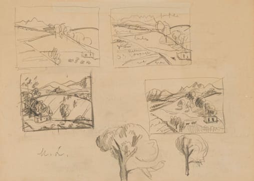 Maggie Laubser; Landscape Studies, sketch