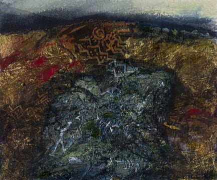 Lynette ten Krooden; Abstract Landscape in Gold and Silver