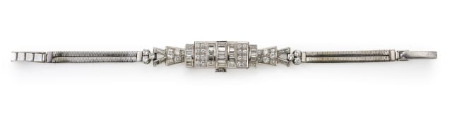 Womens Art Deco diamond cocktail wristwatch, 1930s