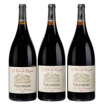 Clos des Cazaux; Gigondas La Tour Sarrasine; 2010, 2012; 3 (1 x 3); 1500ml