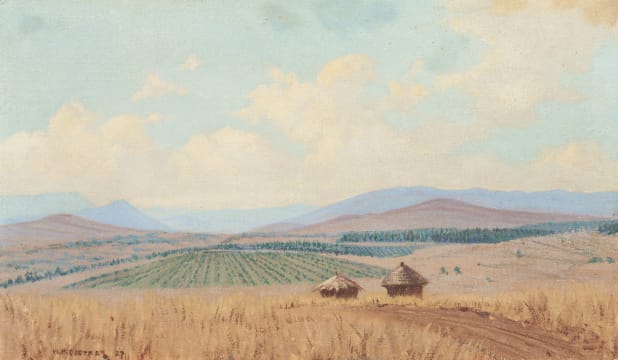 Willem Hermanus Coetzer; Landscape with Huts