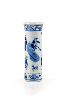 A Chinese blue and white beaker vase, 19th century