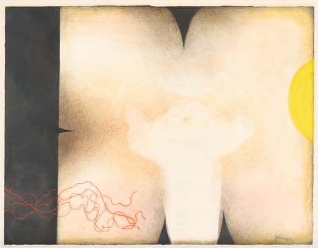 Douglas Portway; Abstract in Black, Brown and Yellow