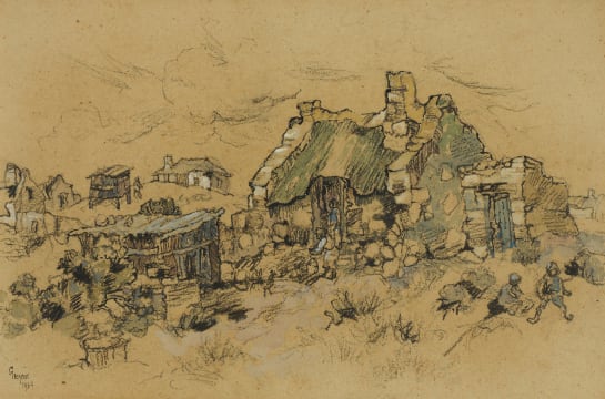 Gregoire Boonzaier; Fishermen’s Houses, Arniston West, Bredasdorp Cafe
