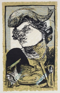 William Kentridge; Art in a State of Grace - Woman with Fish (S.292)
