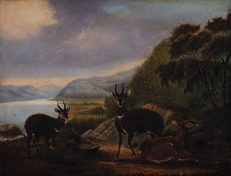 Circle of Thomas Baines; Three Buck in a Landscape