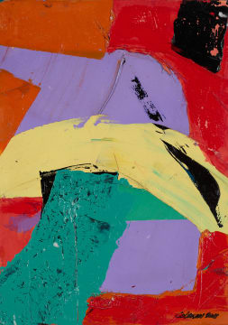 Trevor Coleman; Untitled (Abstract with Purple, Green and Yellow)