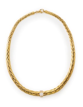Diamond foxtail necklace