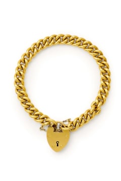 Heart padlock bracelet, Birmingham, 1898