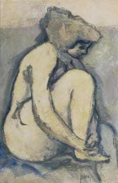 Douglas Portway; Seated Nude