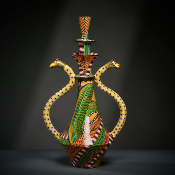 Candlestick with lion handles