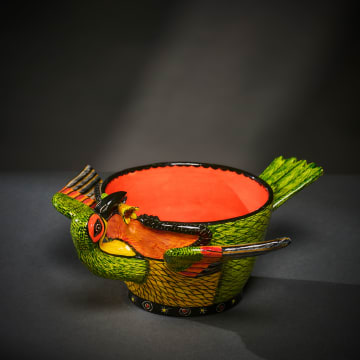 Ardmore Ceramic Studio; Bird and flower bowl