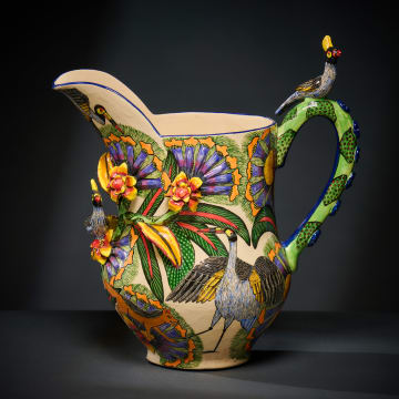 Ardmore Ceramic Studio; Birds and jackal jug