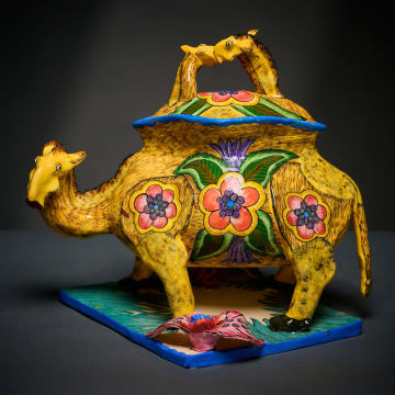 Ardmore Ceramic Studio; Camel lidded bowl