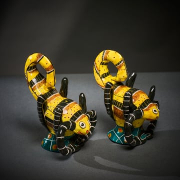 Ardmore Ceramic Studio; Pair of scorpion salt and pepper shakers
