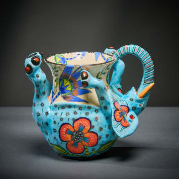 Ardmore Ceramic Studio; Blue elephant vase