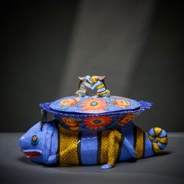 Ardmore Ceramic Studio; Chameleon lidded vessel