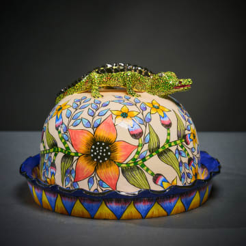 Ardmore Ceramic Studio; Crocodile butter dish