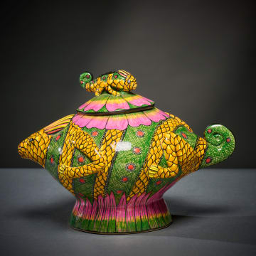Ardmore Ceramic Studio; Chameleon lidded vessel