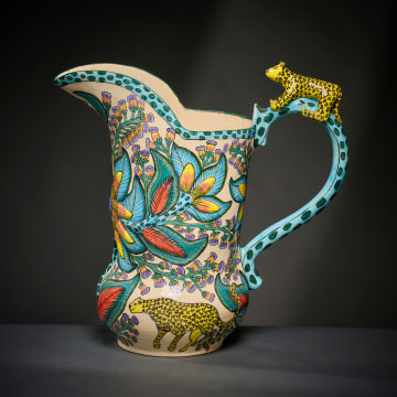 Ardmore Ceramic Studio; Leopard and flower jug