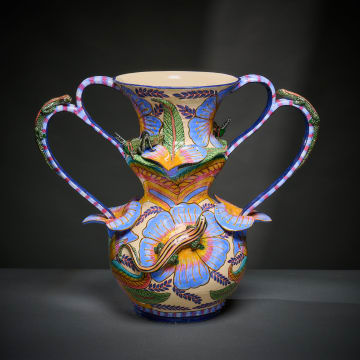 Ardmore Ceramic Studio; Lizard and cricket vase