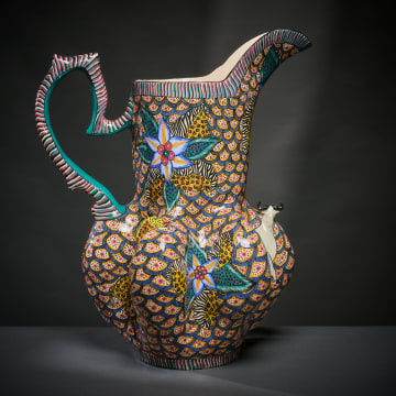 Ardmore Ceramic Studio; Flower and animal jug
