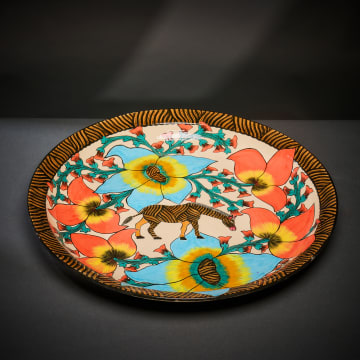Ardmore Ceramic Studio; Zebra dish