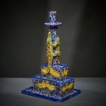 Ardmore Ceramic Studio; Crocodile candlestick