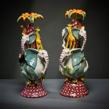 Ardmore Ceramic Studio; Elephant and animal candlesticks