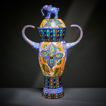 Ardmore Ceramic Studio; Elephant and flower urn