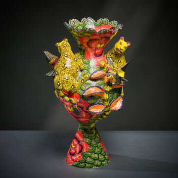 Ardmore Ceramic Studio; Leopard vase