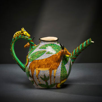 Ardmore Ceramic Studio; Antelope and giraffe teapot